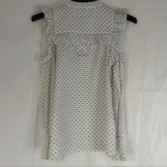 MUD PIE CLARISSA COLD SHOULDER BUTTON-DOWN TOP WHITE Blue Small NWT - Picture 3 of 8